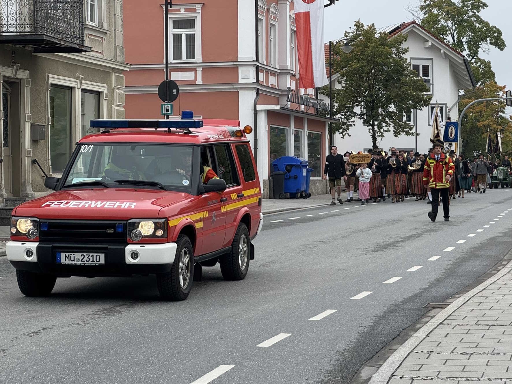 Absperrung für den Erntedankzug 2025
