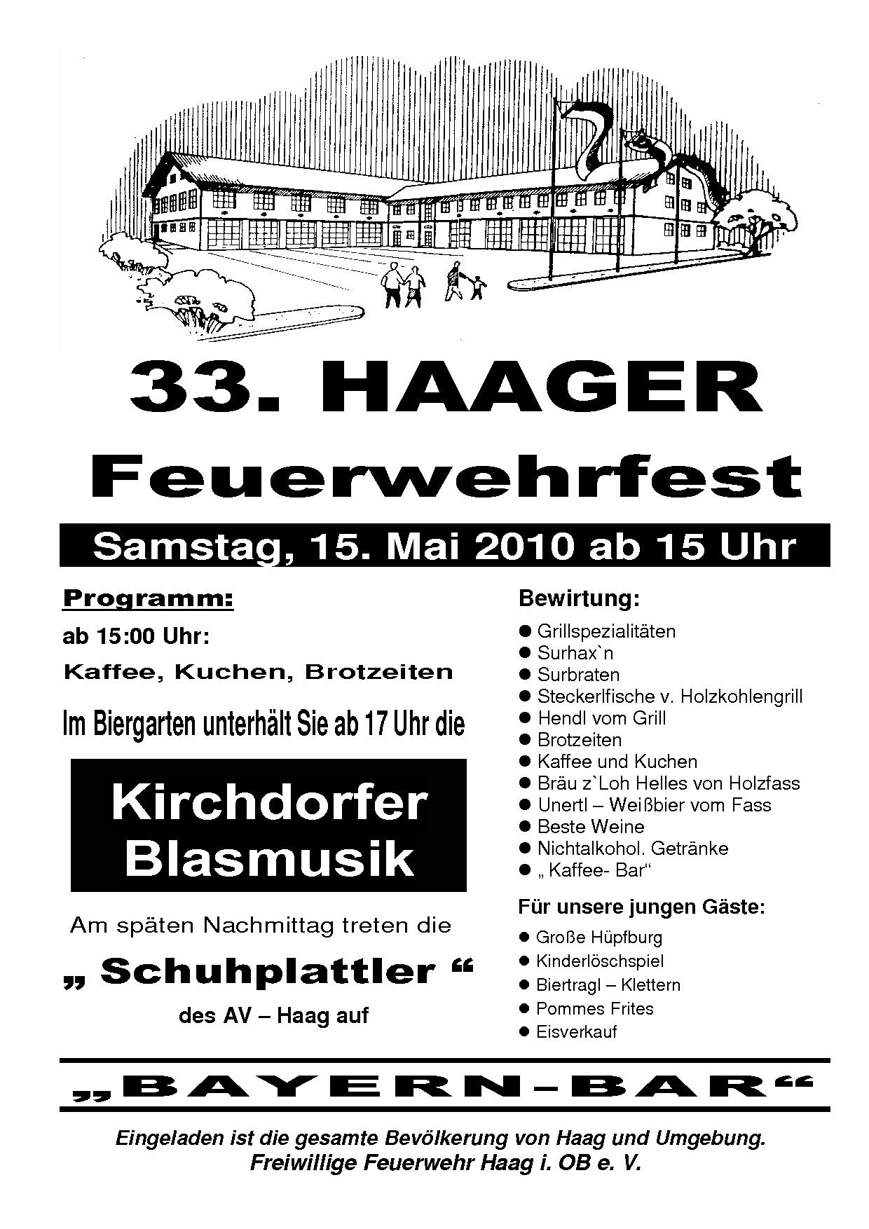 Plakat Feuerwehrfest 2010